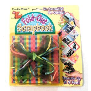 Freckle Press Fold-Out Scrapbook Rainbow Plaid Cover Ribbon Expands to 3 Feet